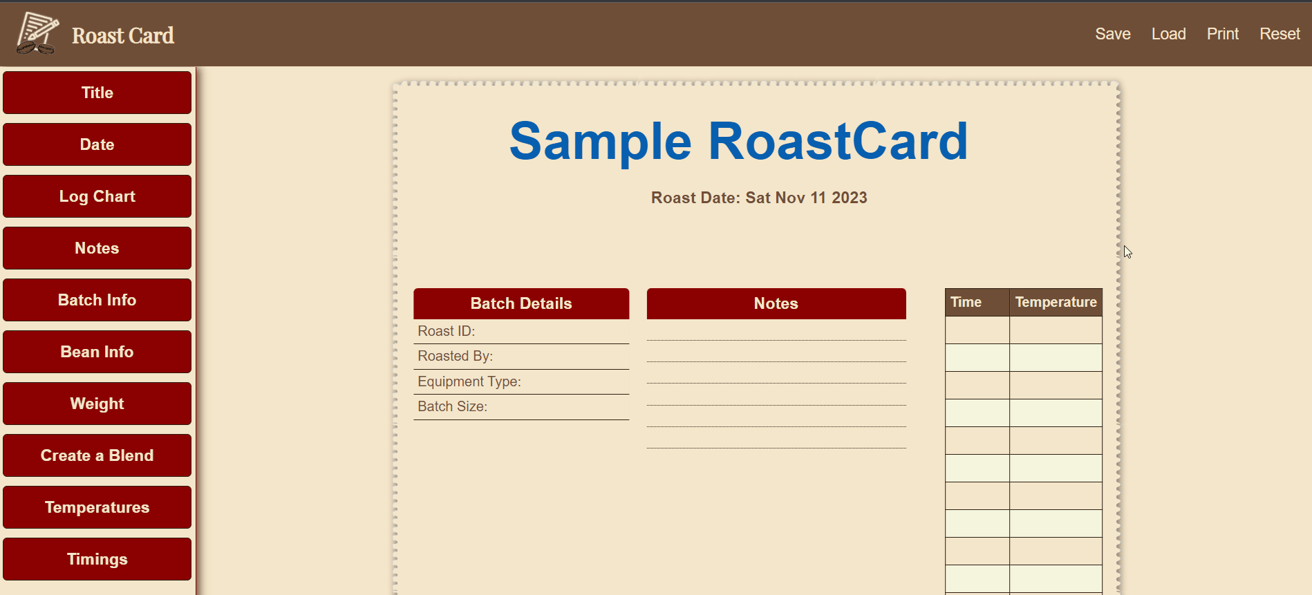 Managing Your Roast card