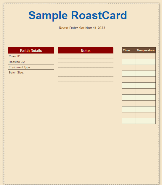 Simple Roast card Sample